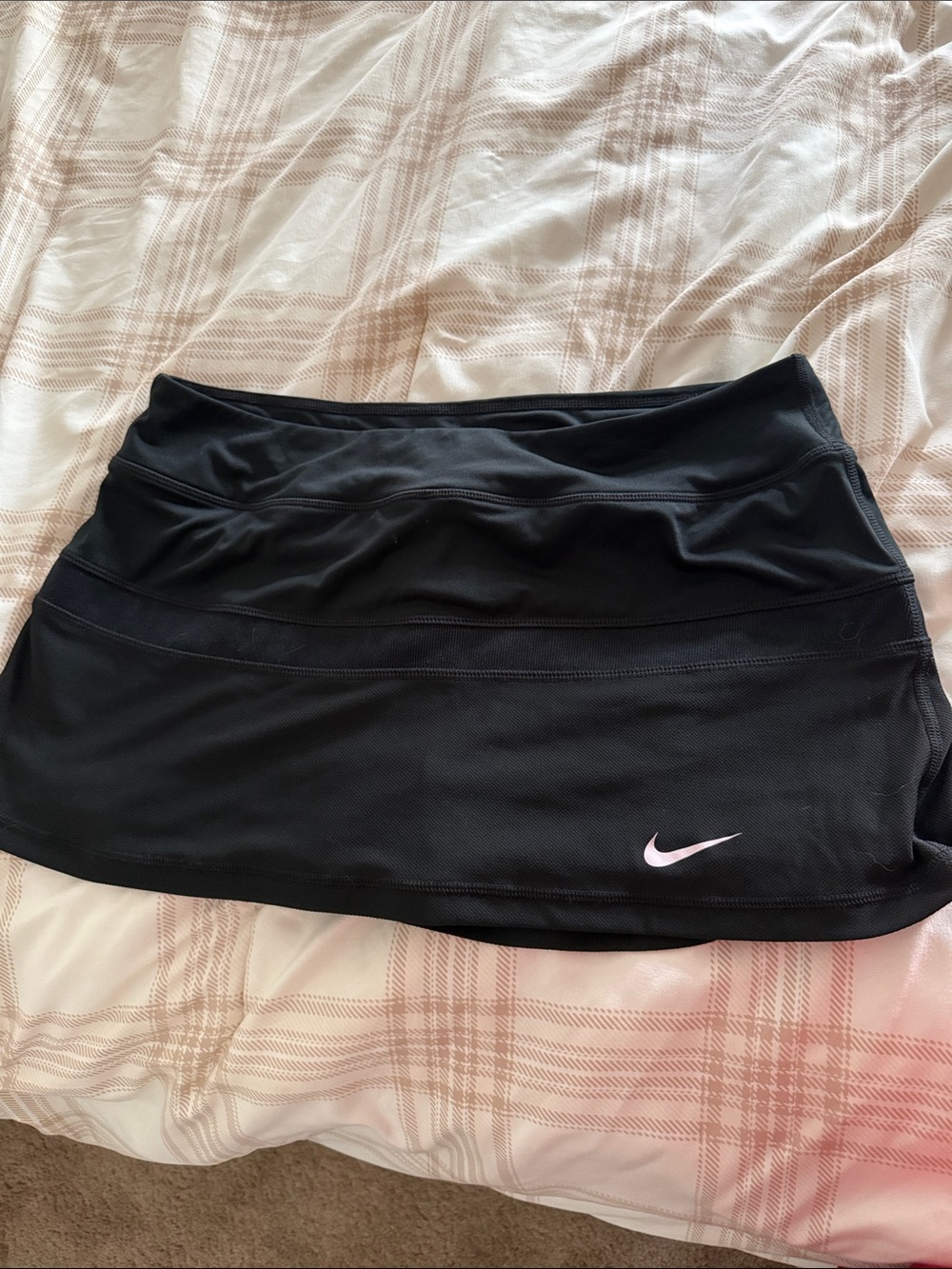 Nike Black Tennis Skirt with Light Pink Swoosh